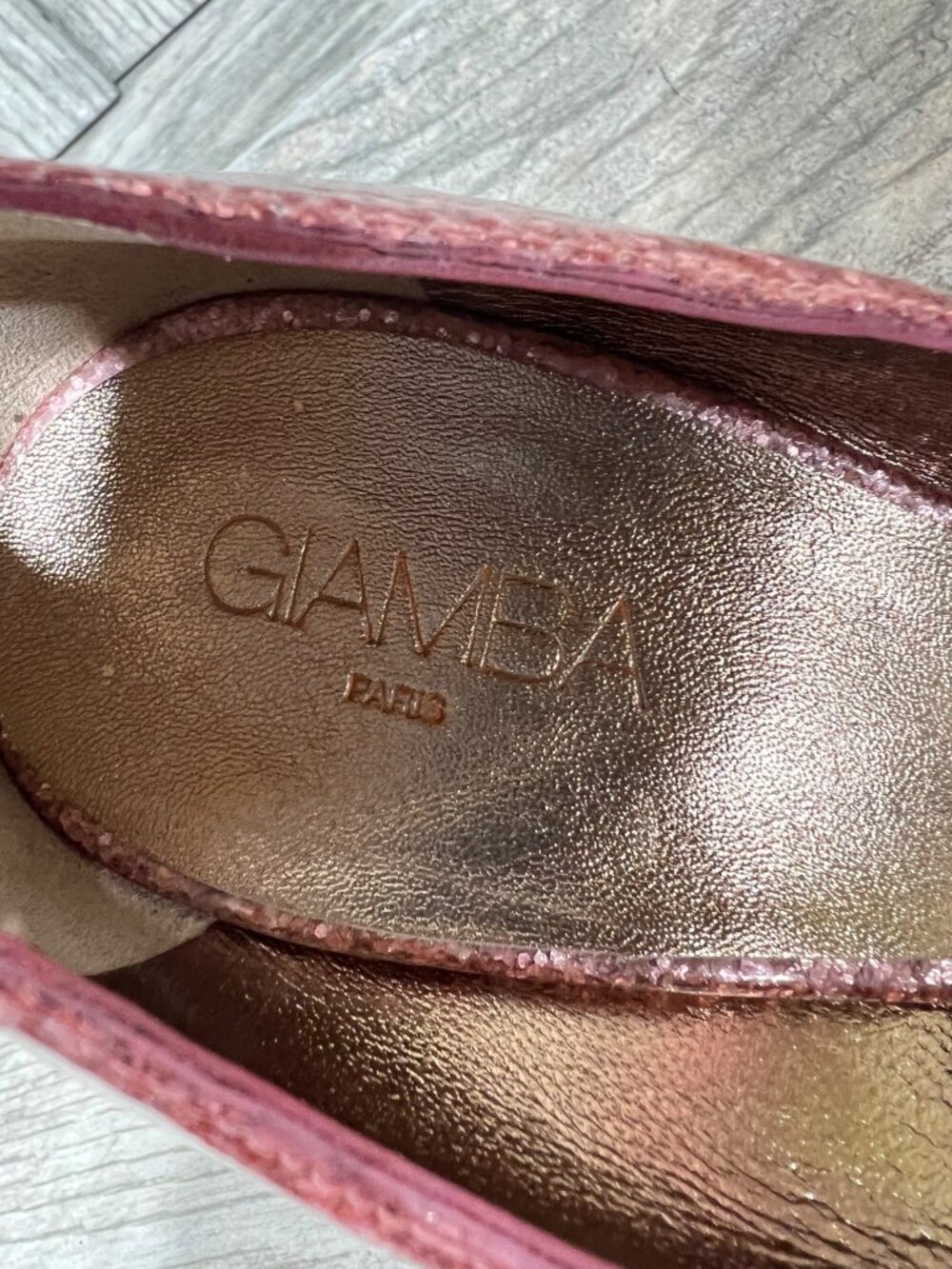 GIAMBA Paris Galactica Patent Rosa High Heels Pink Glitter Pumps Designer EUR 40 - Picture 5 of 7